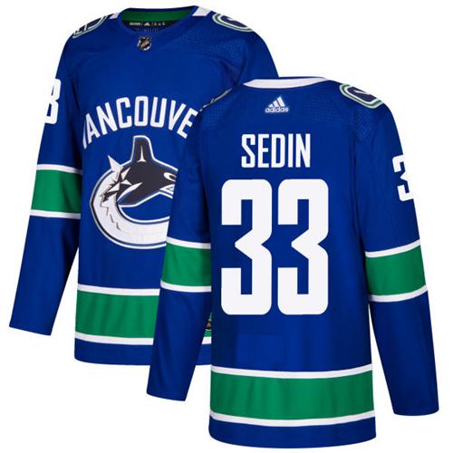 Adidas Vancouver Canucks #33 Henrik Sedin Blue Home Authentic Youth Stitched NHL Jersey